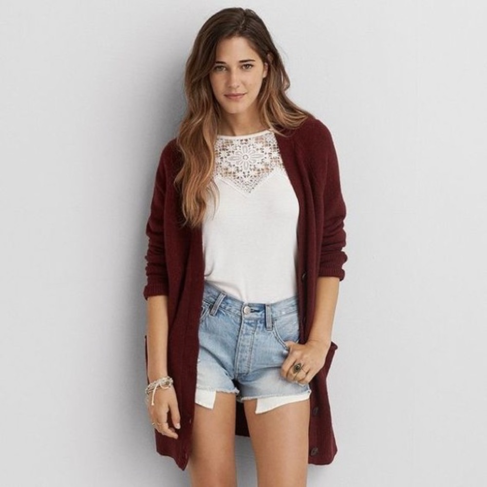 🔥LASTDAY🔥American Eagle burgundy cardigan